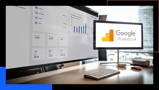 Google Analytics 4 interface displaying advertising performance metrics.