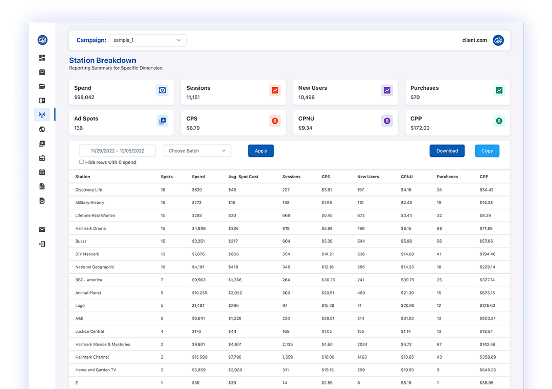 Product Overview - TV Attribution - TV Station Reporting - Quality Analytics