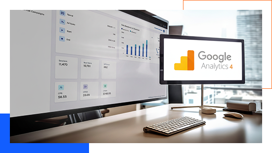 Google Analytics 4 interface displaying advertising performance metrics.