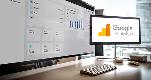 Google Analytics 4 interface displaying advertising performance metrics.